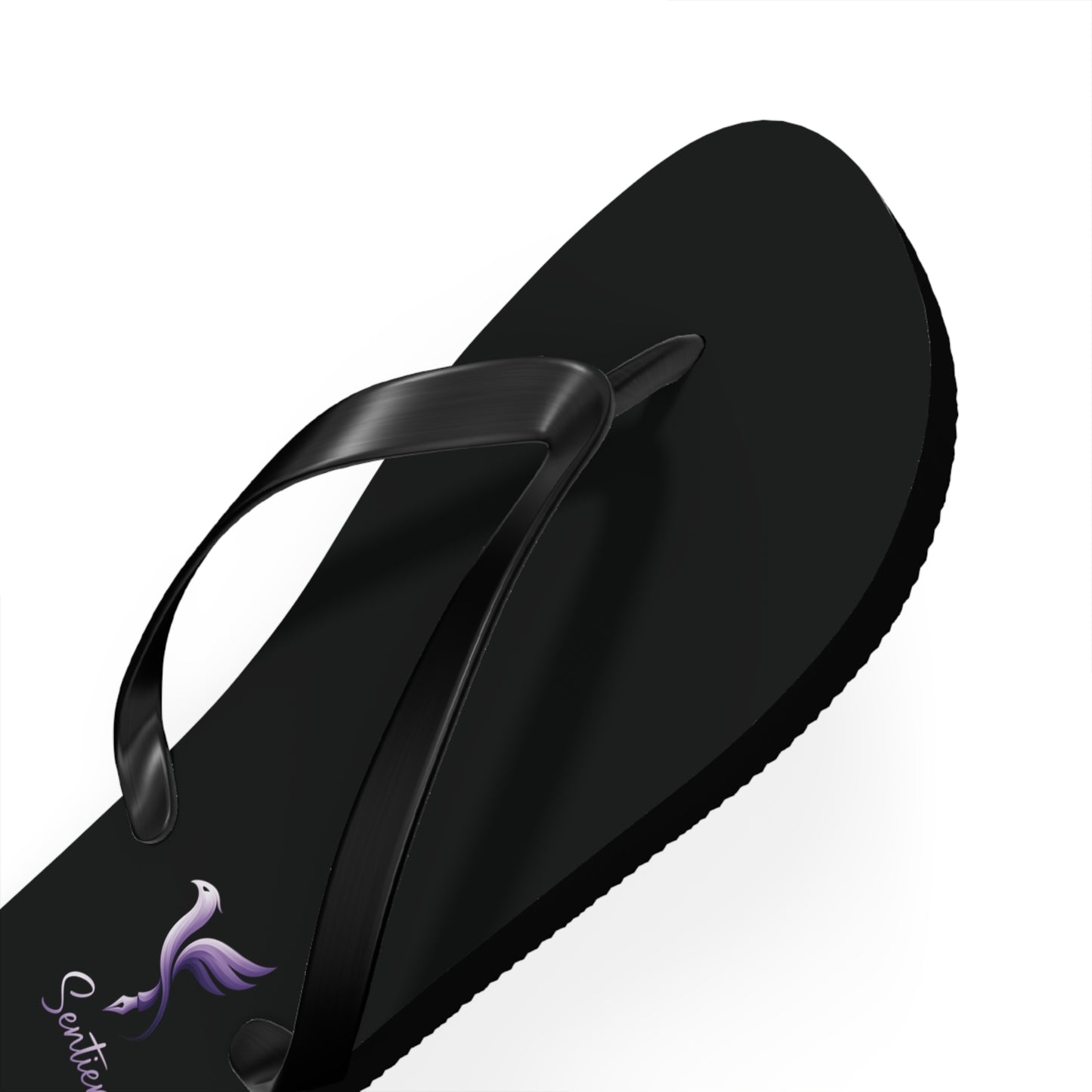 Stylish Black Flip Flops with Elegant Logo, Perfect for Summer, Beach Days, Vacation, Casual Wear, Gift Idea