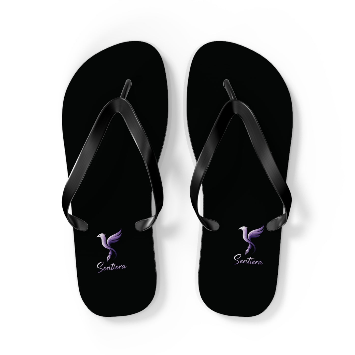 Stylish Black Flip Flops with Elegant Logo, Perfect for Summer, Beach Days, Vacation, Casual Wear, Gift Idea