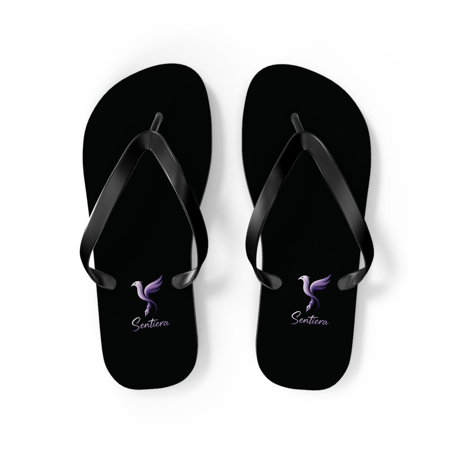 Stylish Black Flip Flops with Elegant Logo, Perfect for Summer, Beach Days, Vacation, Casual Wear, Gift Idea