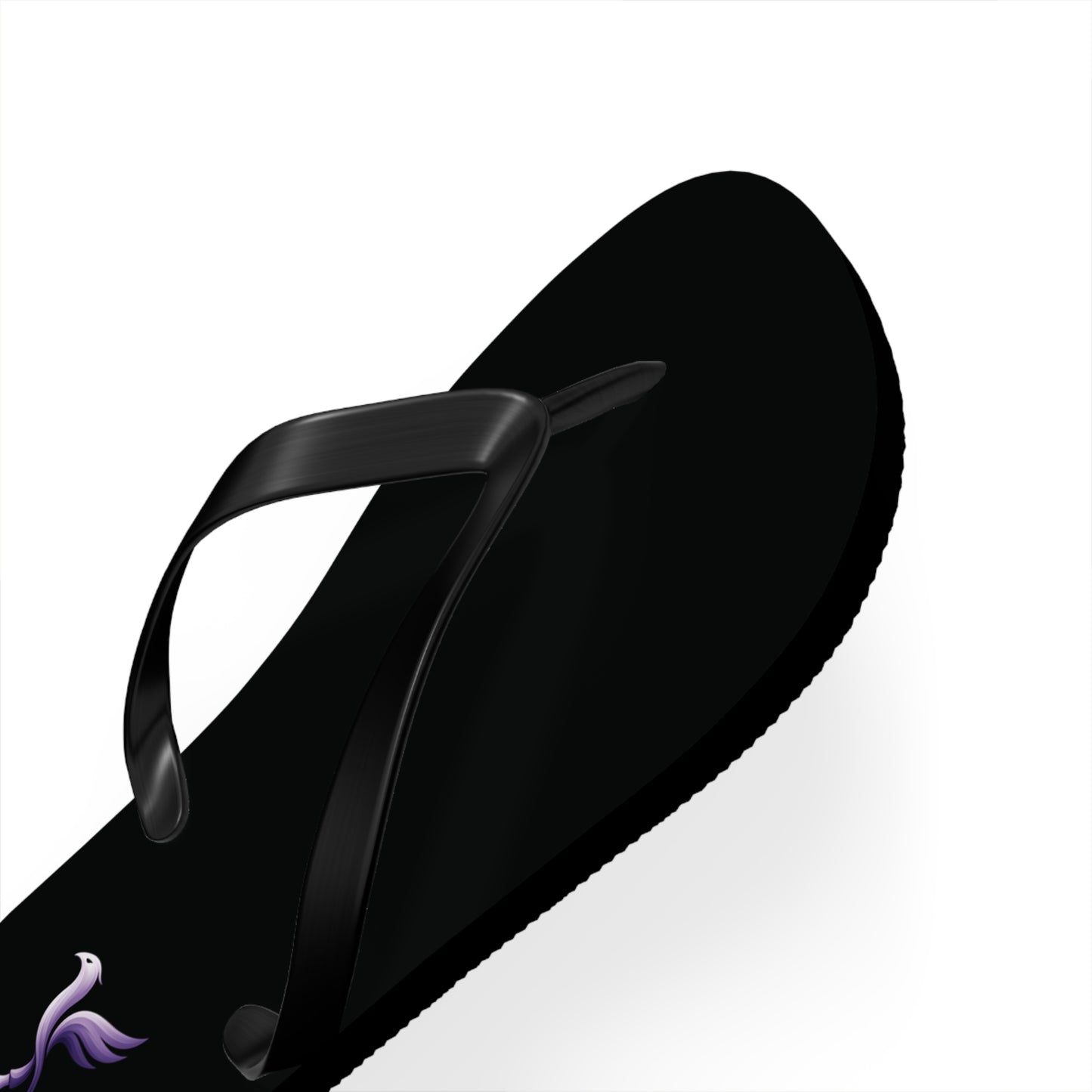 Stylish Black Flip Flops with Elegant Logo, Perfect for Summer, Beach Days, Vacation, Casual Wear, Gift Idea