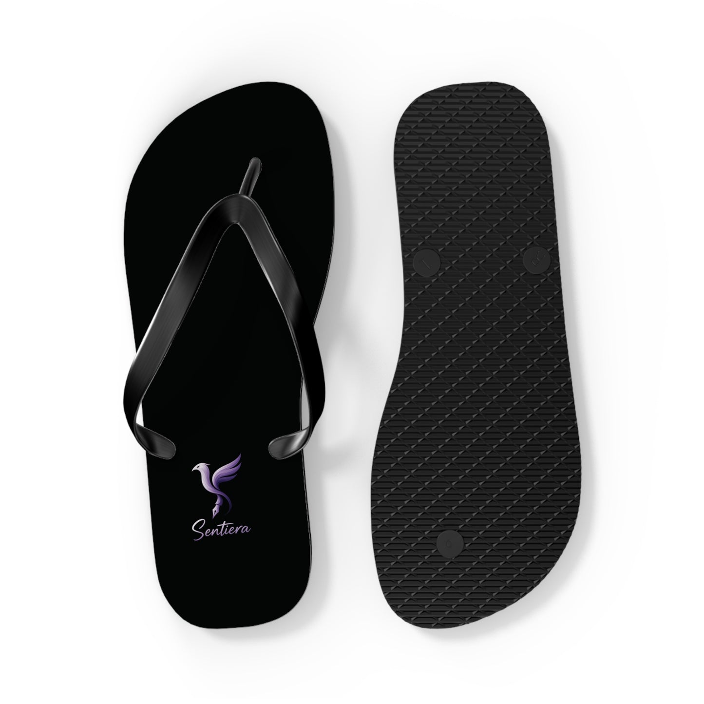 Stylish Black Flip Flops with Elegant Logo, Perfect for Summer, Beach Days, Vacation, Casual Wear, Gift Idea